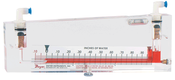 Dwyer Inclined Manometer Air Filter Gauge, Series 250-AF